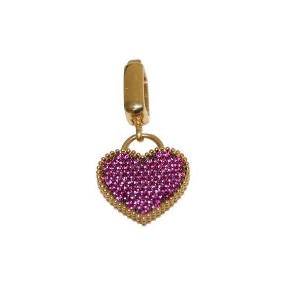 Double-sided 14k Gold Full Crystal Necklace Pendant Charm 4.6 Grams - Picture 2 of 9